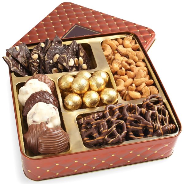 Festive Snacks and Sweets Gift Bundle - Yummy Delights for Quick Delivery - Exquisite Assortment in a Beautiful Tray - Perfect Gift for Foodies - From Bonnie and Pop