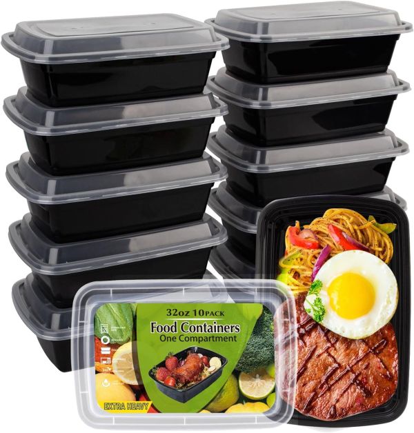 WGCC Meal Prep Containers - 10 Pack 32OZ Food Storage Containers with Lids