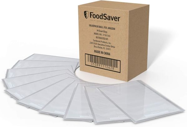 FoodSaver 1-Quart Vacuum Sealer, Bags, 90 Count | BPA-Free, Commercial Grade for Food Storage and Sous Vide