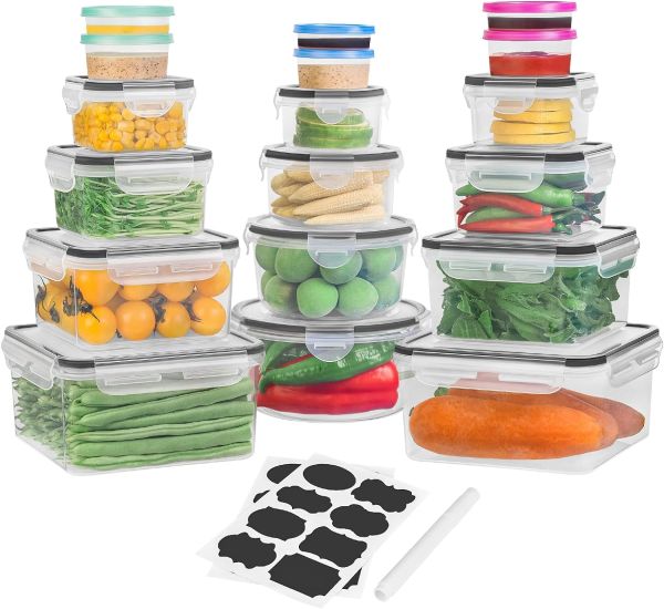 36 PCS Food Storage Containers - Stackable Kitchen Storage Containers with Airtight Lids