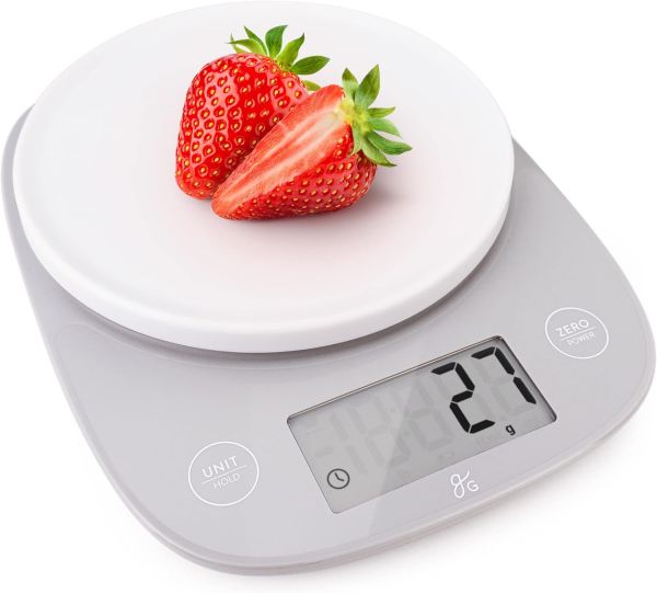 Greater Goods Premium Baking Scale - Accurate and Stylish Digital Kitchen Scale (Grey)