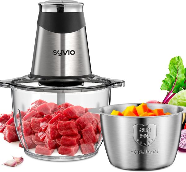 Syvio 2-in-1 Food Processor and Mini Chopper