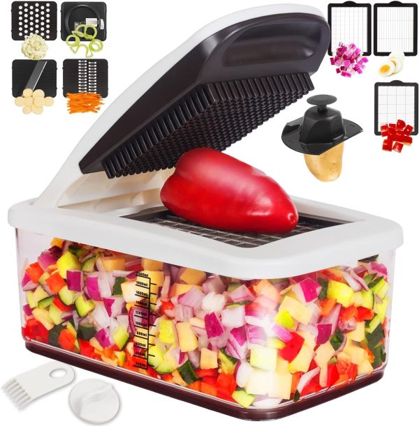 RüK Vegetable Chopper - The Ultimate Multifunctional 10-in-1 Pro Food Chopper