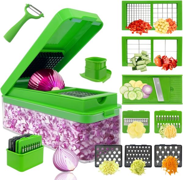 Green Goddess Vegetable Chopper - 14-in-1 Multifunctional Food Slicer and Dicer