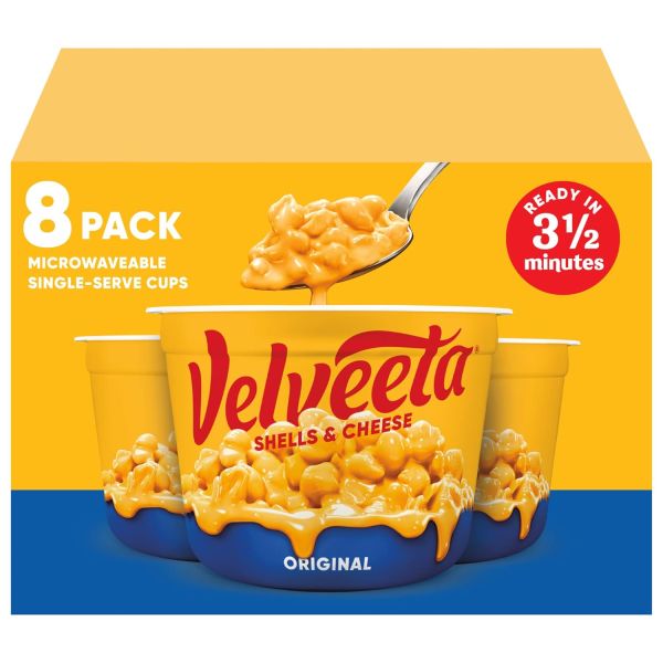 Creamy Shells & Cheese Delightful Microwavable Mac and Cheese Cups (8 Count Pack, 2.39 oz Cups)