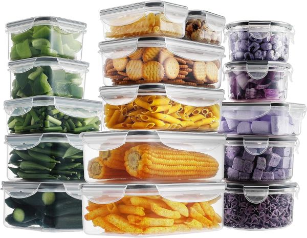 HOMBERKING Black Food Storage Containers Set