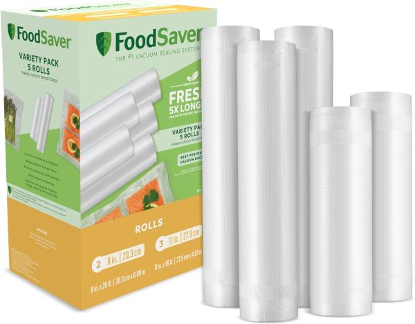 FoodSaver Custom Fit Vacuum Sealer Bags for freshness and flavor