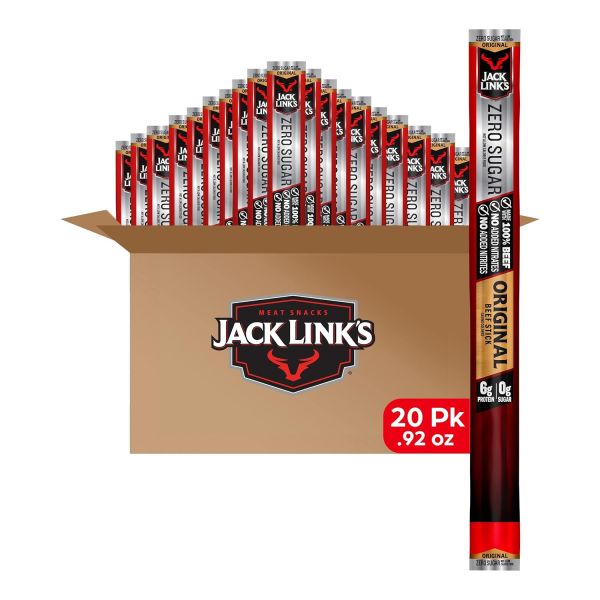 Jack Link's Zero Sugar Beef Sticks - Protein Snack 20 Count