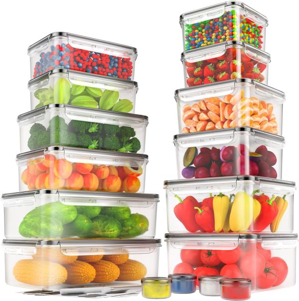 Meriach 32-Piece Large Food Storage Containers with Airtight Lids