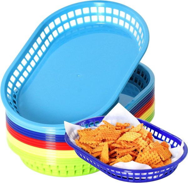 Rainbow Delight Plastic Snack Baskets Set