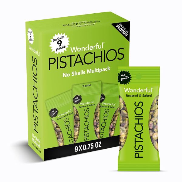 Roasted & Salted Pistachios - No Shells, Protein-Packed Snack, Gluten-Free, On-the-Go Convenience