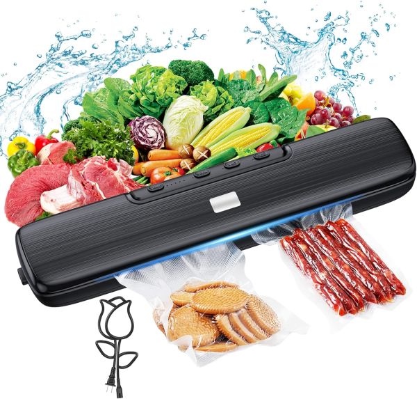 Food Saver Supreme - Automatic Vacuum Sealer for Dry and Wet Food Storage - Compact Design with Powerful Suction