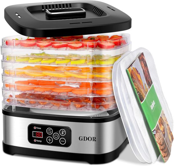 GDOR 5-Tray Food Dehydrator with Temp Control & Timer