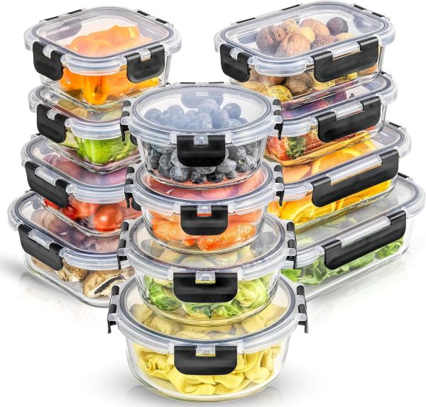 Joyful Glass Food Storage Containers with Lids