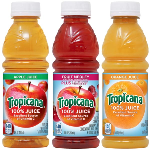 Tropicana 100% Juice Variety Pack - Apple Juice, Orange Juice, Fruit Medley