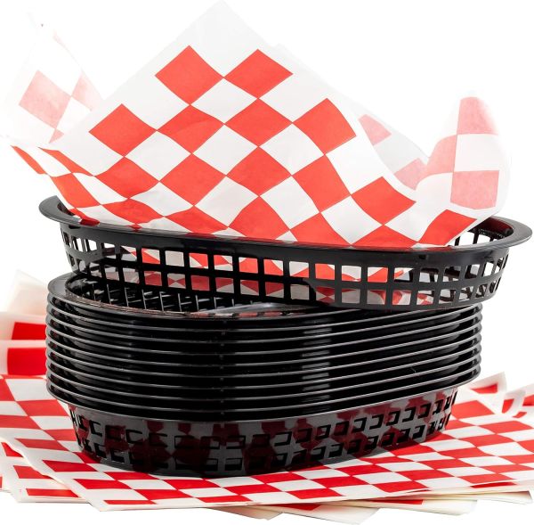 Retro Fast Food Basket and Deli Liner Combo